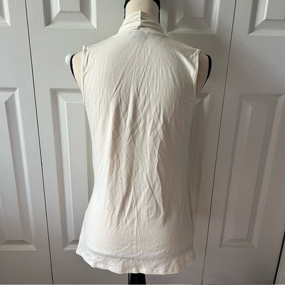 J. Jill Cream Faux Wrap Rayon Stretch Top Size XS - Picture 5 of 6